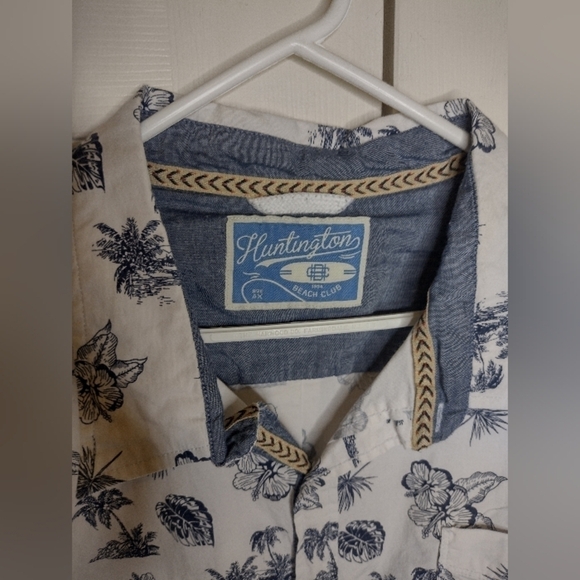 TOP QUALITY Huntington Beach Club Men's XXL Hawaiian Button Down Camp Shirt - Picture 7 of 9